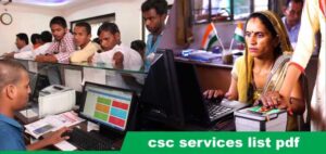 CSC Services List Pdf Download - Common Service Centers